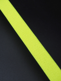 Резинка бретелечная лимон-лайм неоновая глянцевая 15 мм