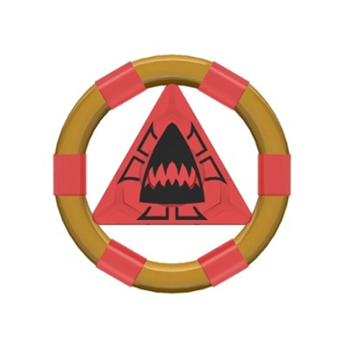 Кольцо с центральным треугольником, золотыми полосками и узором «Акула» 87748pb03