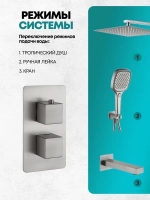 Душевая система скрытого монтажа Grocenberg GB5050NK с Термостатом Vernet (Франция)