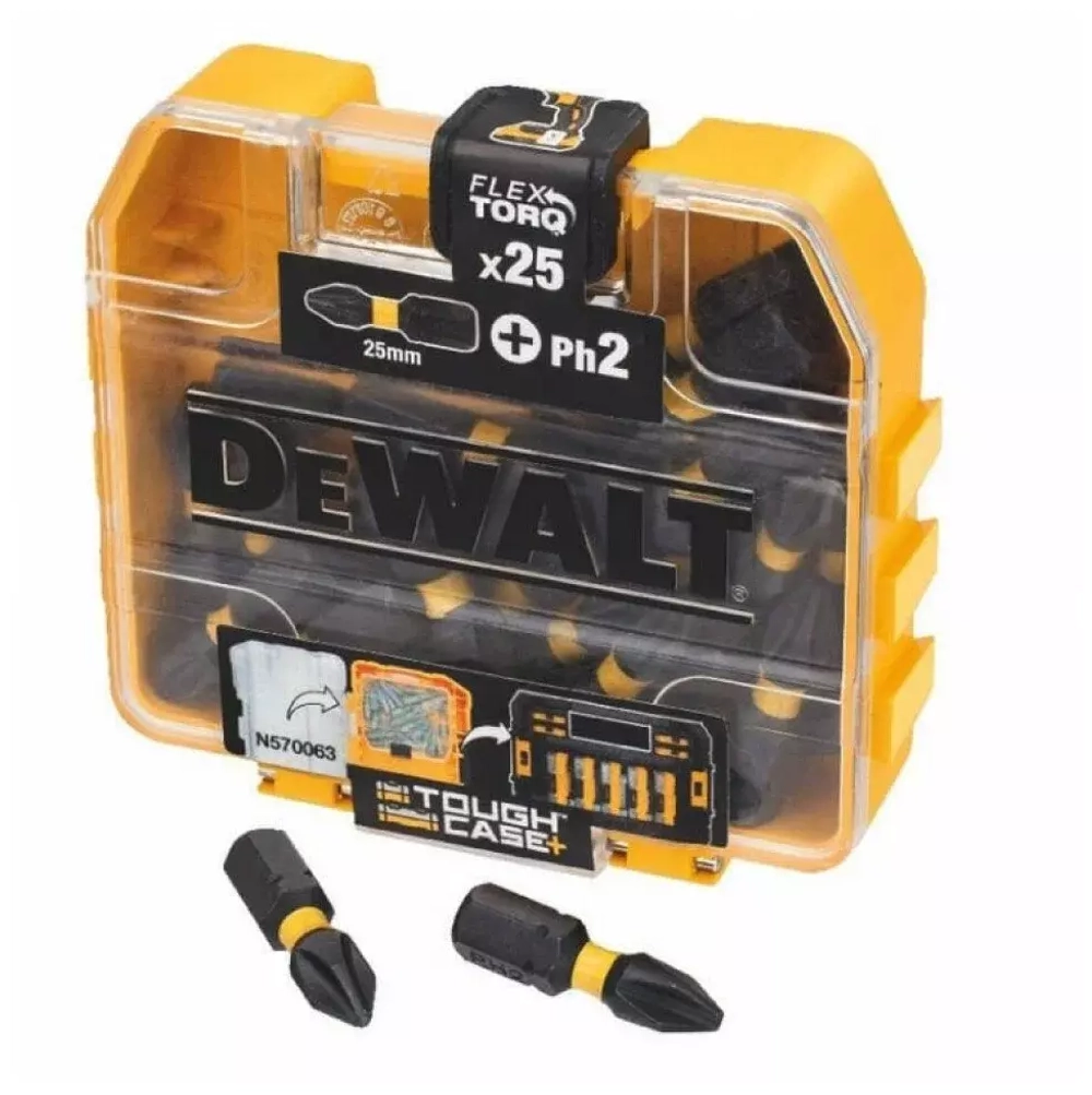 Биты PH2, 25 мм, 25 шт. в кейсе DEWALT DT70555T