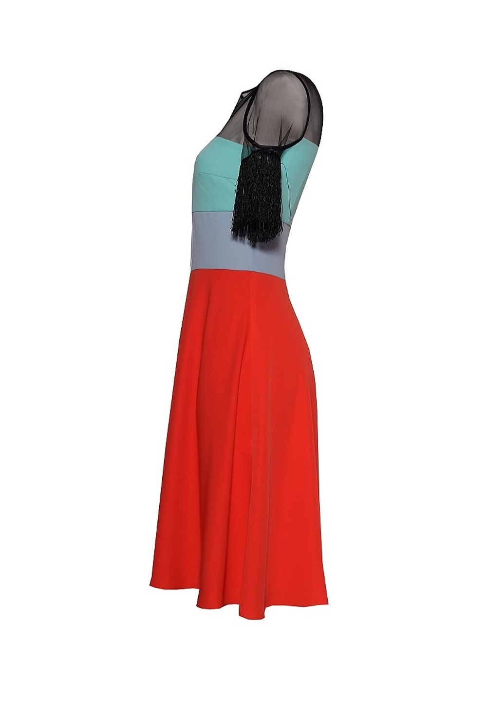 Многоцветное платье с юбкой трапеция 09-16SS