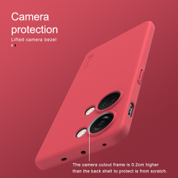 Тонкий жесткий чехол красного цвета (Bright Red) от Nillkin для OnePlus Ace 2V и Nord 3 5G, серия Super Frosted Shield