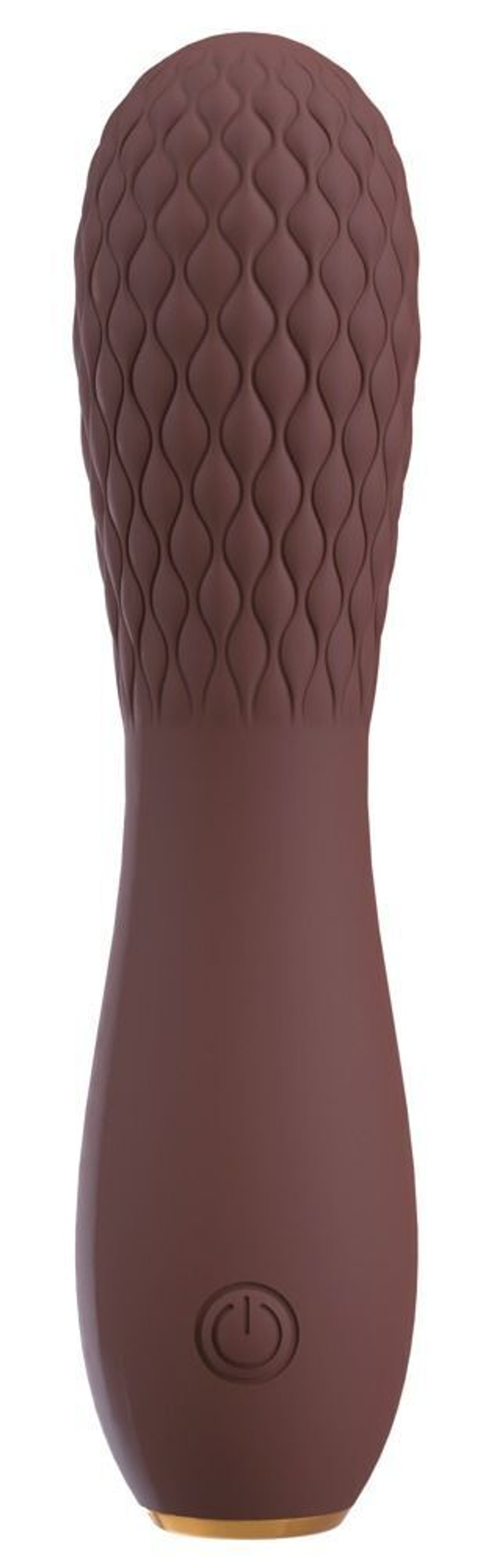 Коричневый вибратор Hazel 02 с рельефной головкой - 14 см. (Цвет: коричневый)