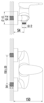 LM4403C Статус Смеситель для душа, с аксессуарами, хром (к/к 6)
