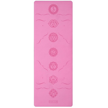 Каучуковый йога коврик Chakras Pink c разметкой 185*68*0,45 см