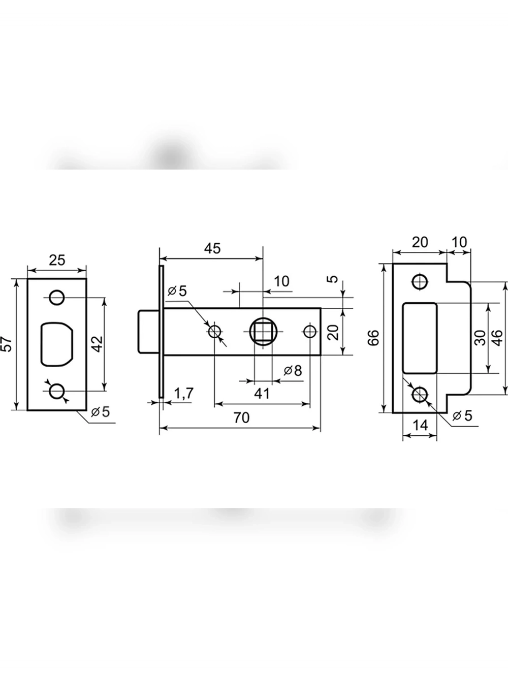Комплект для двери Фабрика замков FZ SET 02L 100 SN/CP СТ-00001352