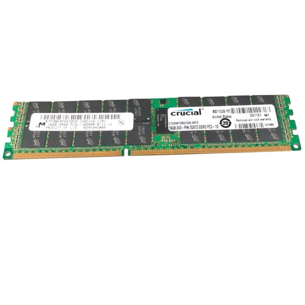 Серверная оперативная память DIMM DDR3L 16Gb, 1333Mhz Crucial ECC REG CL9 1.35V (CT204872BQ1339)