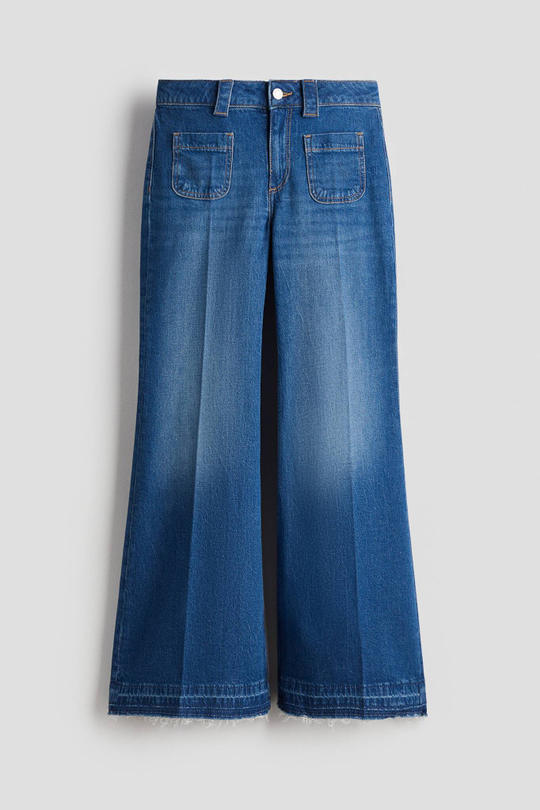 H&M Расклешенные джинсы, синий