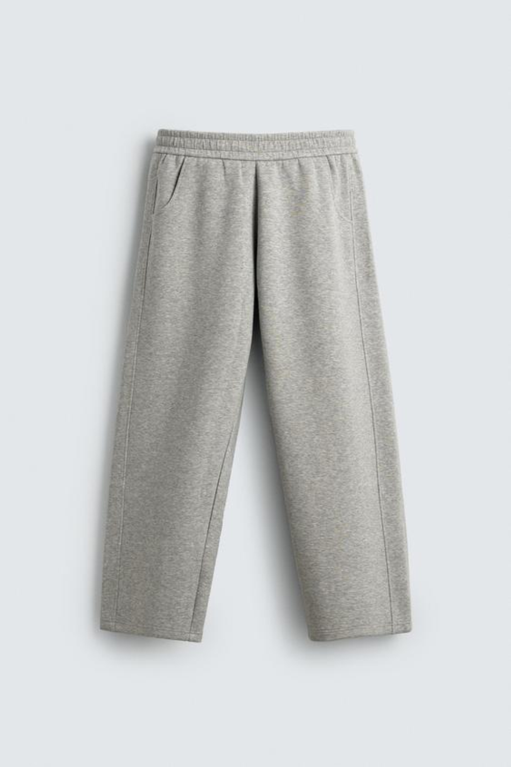 ZARA ДЖОГГЕРЫ С ДЕКОРАТИВНЫМИ ШВАМИ, СЕРЫЙ МЕЛАНЖ