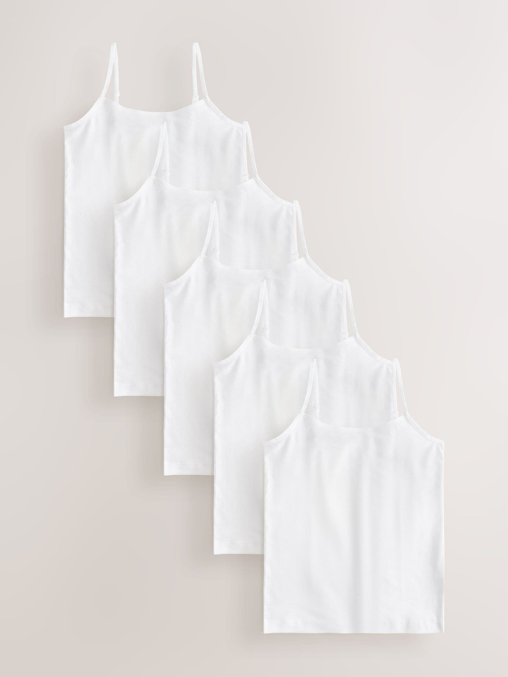 Майка на бретельках для девочки Next AB5-047, 5 шт., Белый