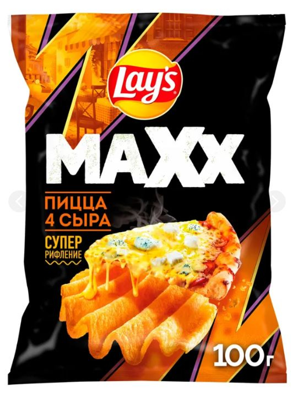 Чипсы LAYS МАХХ ПИЦЦА 4СЫРА 100г
