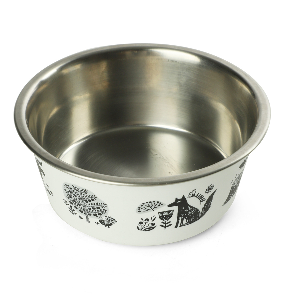 Миска металлическая на резинке "Лес", 0,7л, Triol