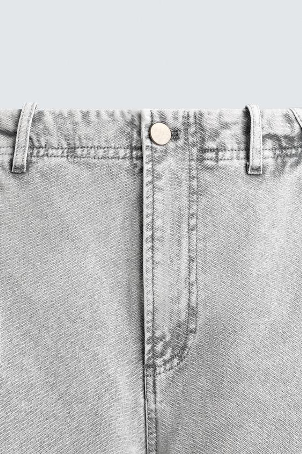 ZARA БРЮКИ КАРГО PARACHUTE С ЭФФЕКТОМ ПОТЕРТОСТИ, СВЕТЛО-СЕРЫЙ