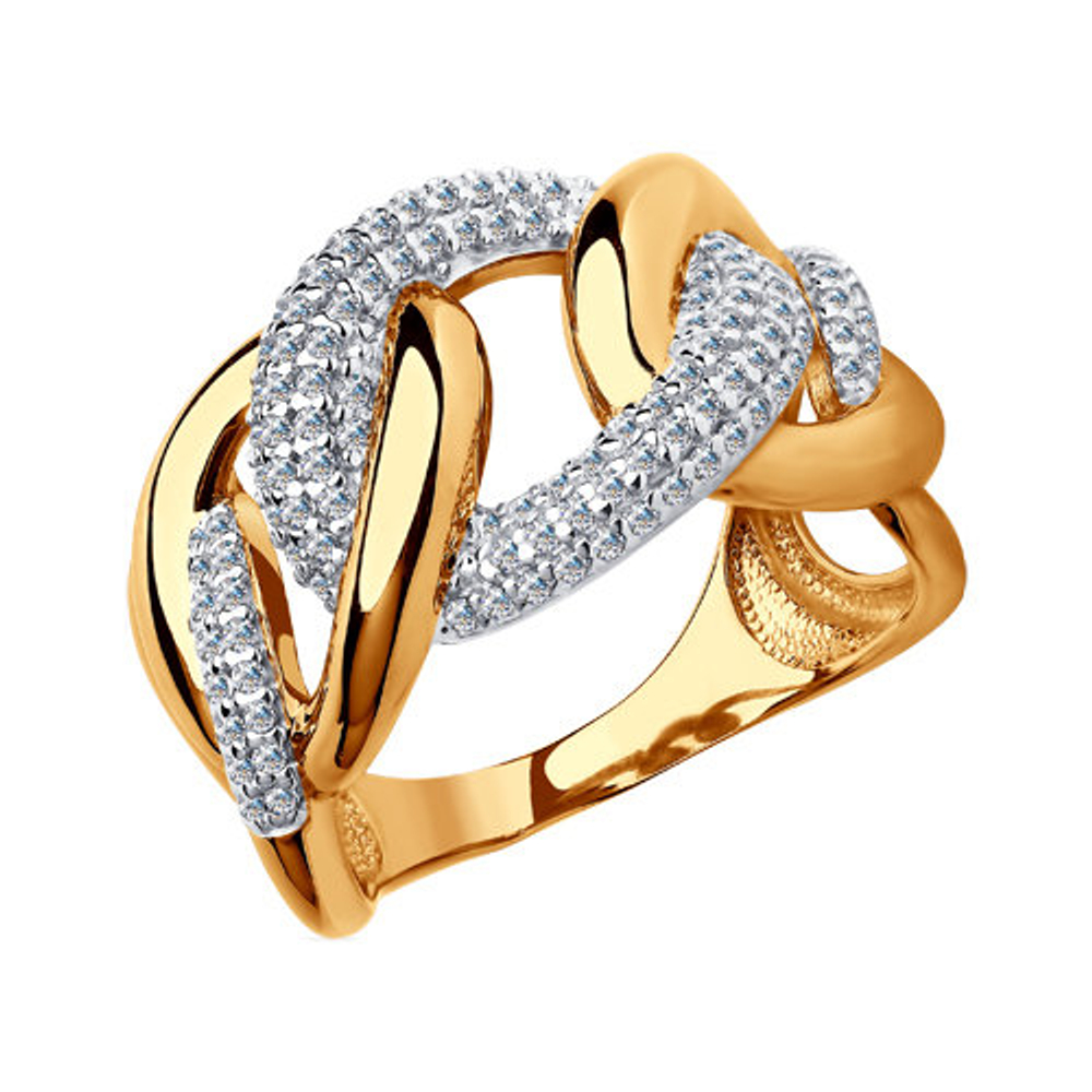 Кольцо из золота с фианитами