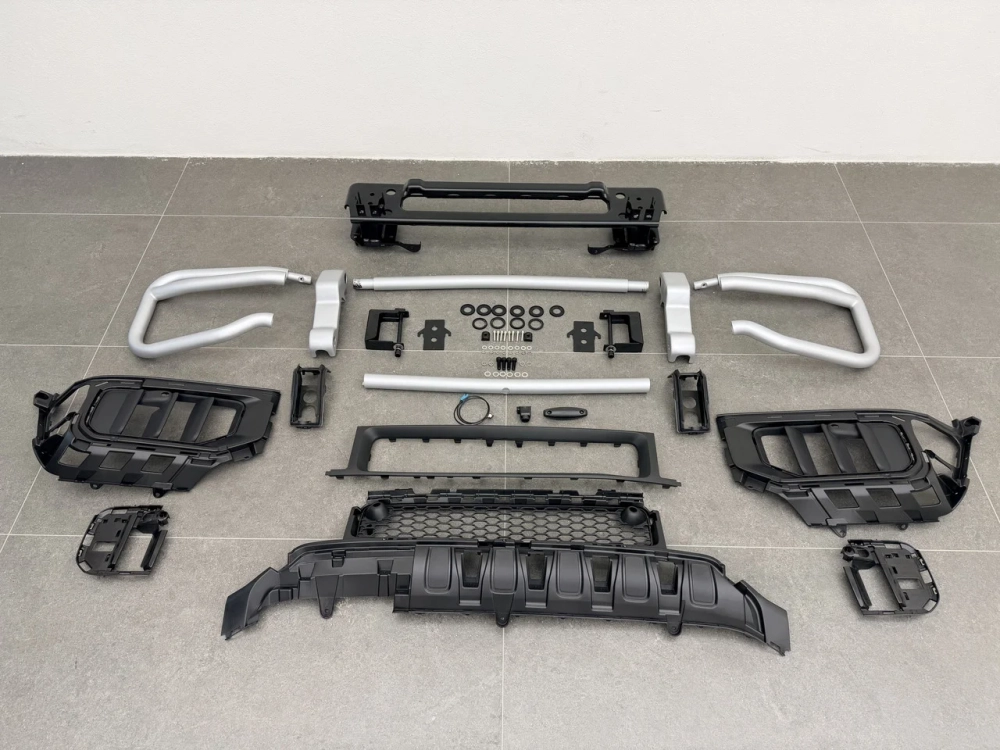 Серебряная дуга переднего бампера и воздухозаборники для Mercedes-Benz G63 AMG 2024+ W465 Гелик кенгурятник защита бампера