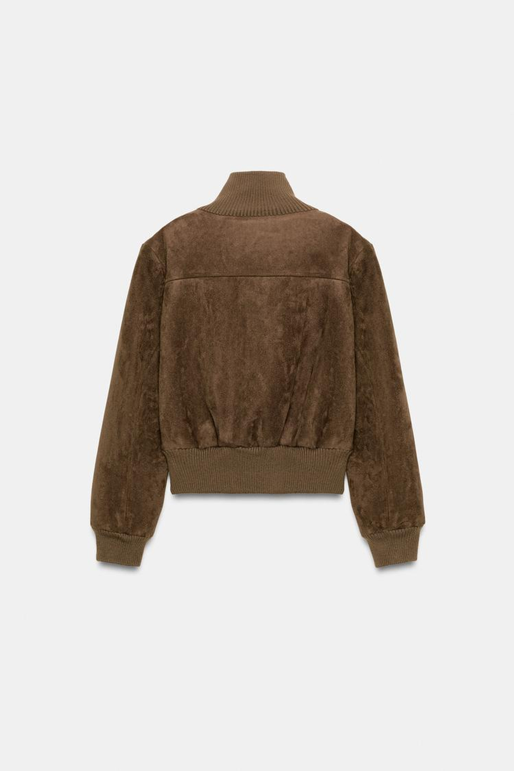 ZARA БОМБЕР С ВОРОТНИКОМ-СТОЙКОЙ И РУБЧИКОМ, СВЕТЛО-БЕЖЕВЫЙ