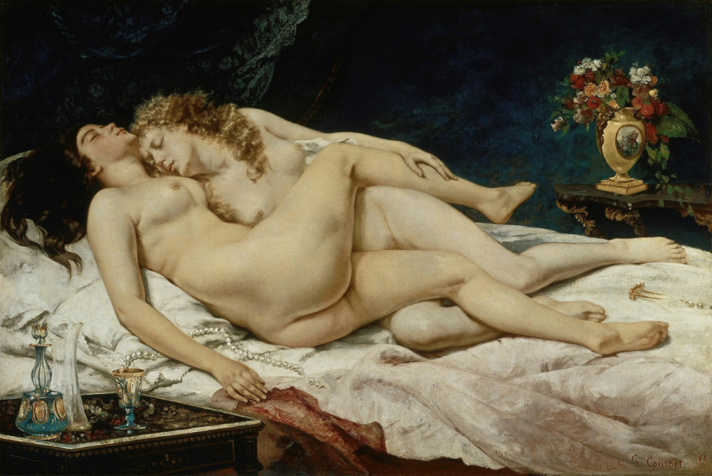 Гюстав Курбе. 1866. Спящие. Нега и Сладострастие (The Sleepers (Sloth and lust)). 135 x 200. Холст, масло. Париж, музей Пти-Пале.