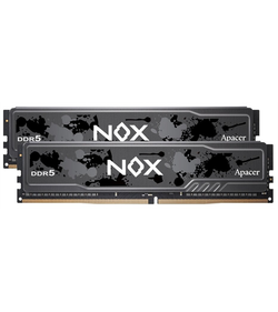 Apacer DDR5 32GB 6000MHz DIMM NOX Black Gaming Memory (PC5-48000) CL40 1.35V (Retail) 2048*8 Kit (2x16GB) Heat Sink (Retail) 3 years (AH5U32G60C512MBAA-2)