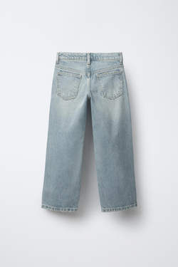 ZARA ДЖИНСЫ ШИРОКОГО КРОЯ, СИНИЙ