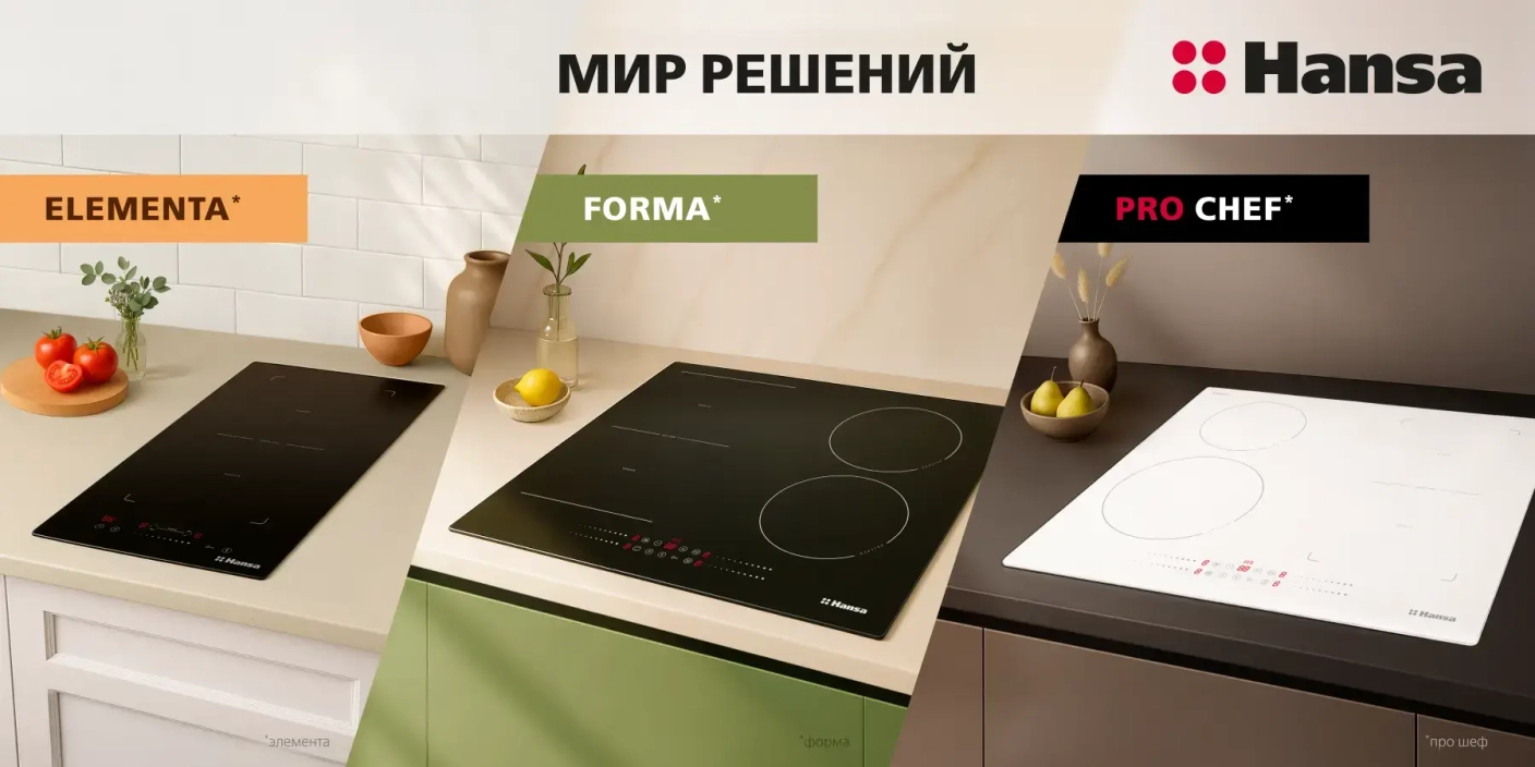 Как выбрать свою технику Hansa: чем отличаются линейки Elementa, Forma и Pro Chef