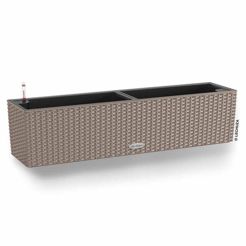 Кашпо Lechuza "Balconera Cottage Complete sand brown" (пластик), 79х19хН19 см