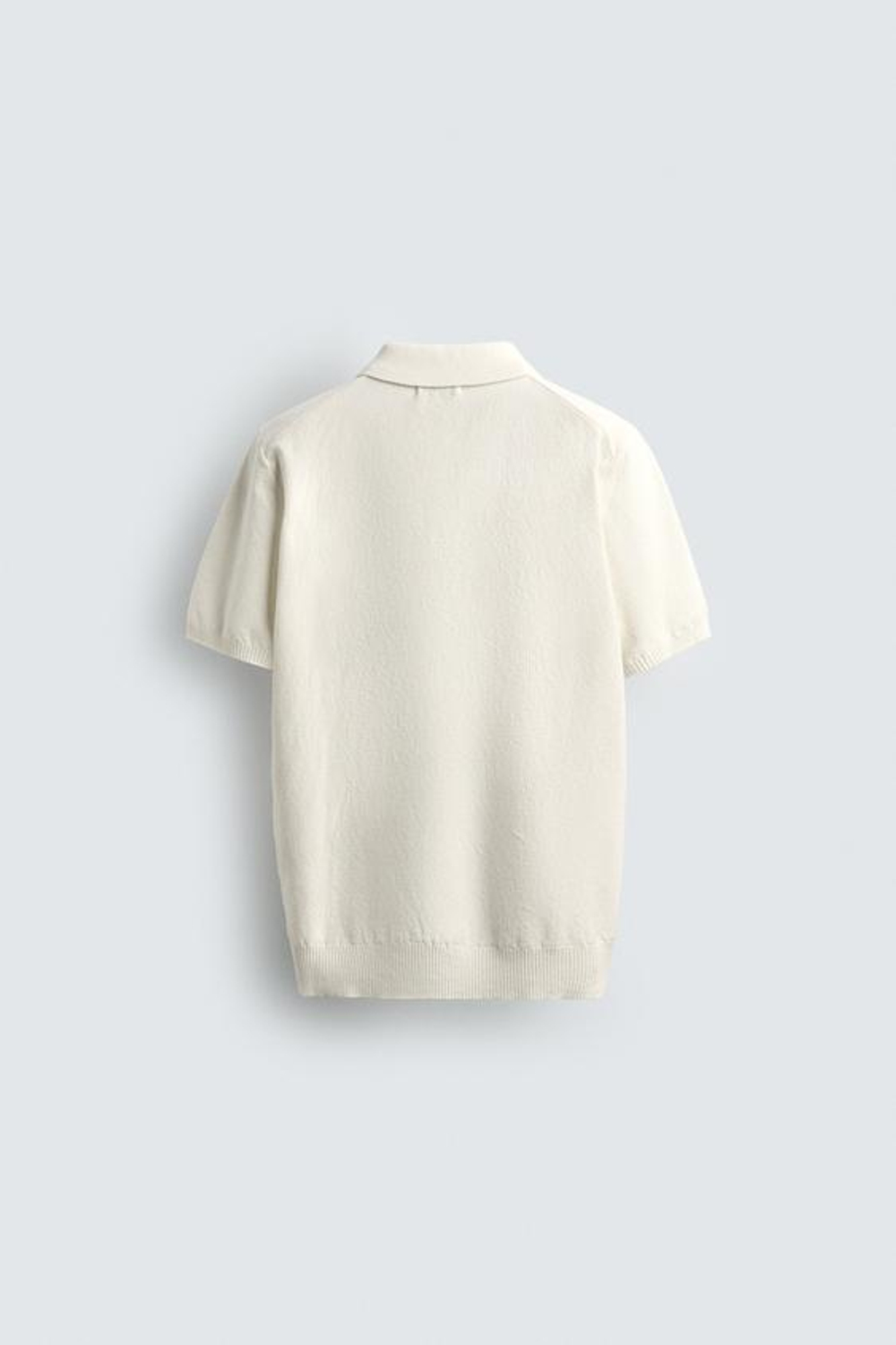 ZARA ТРИКОТАЖНОЕ ПОЛО КЛАССИЧЕСКОГО КРОЯ, БЕЛЫЙ