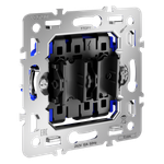 Механизм проходного переключателя двухклавишного 10А,  Voltum S70 VLS0203M