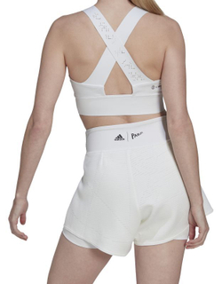 Женский топ теннисный Adidas London Crop Top - white/impact yellow