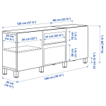 Комбинация для хранения - BESTÅ/ BESTА IKEA/ БЕСТА/БЕСТО ИКЕА, 180х74 см, белый/темно-серый