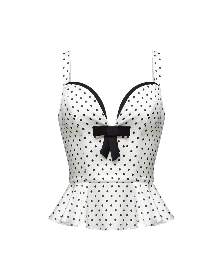 Корсет с баской из шелка