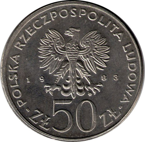 50 злотых. Игнатий Лукасевич. 1983 год. Польша. UNC