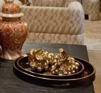 Поднос SAKURAПоднос круглый большой Dh Fancy 46x4,5 Черный