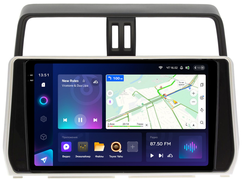Магнитола Toyota Land Cruiser Prado 150 2017-2023 - Teyes CC3-2K QLed Android 10, ТОП процессор, SIM-слот, CarPlay