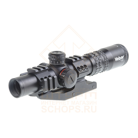 Прицел оптический Veber Black Russian 1-4x24 RG, загонник