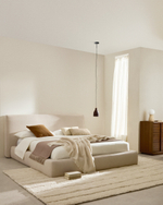 Blok Кровать бежевая со съемными чехлами для матраса 160 х 200 см