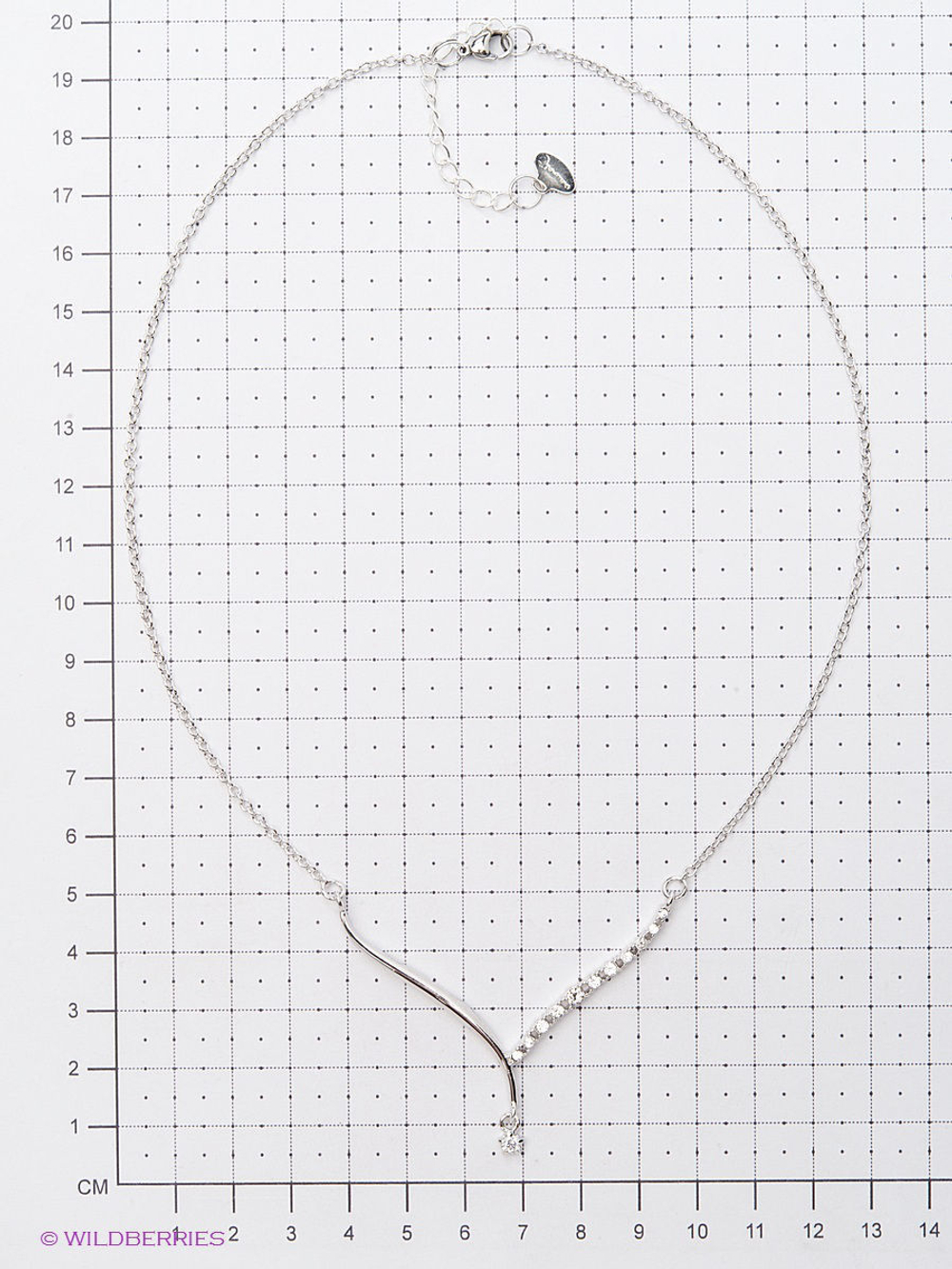 "Латеса" колье в родиевом покрытии из коллекции "Constanta" от Jenavi с замком карабин