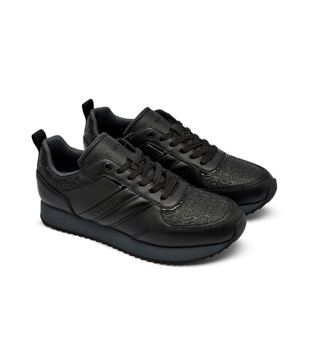 Кожаные кроссовки Calvin Klein - черный(HM0HM01499)