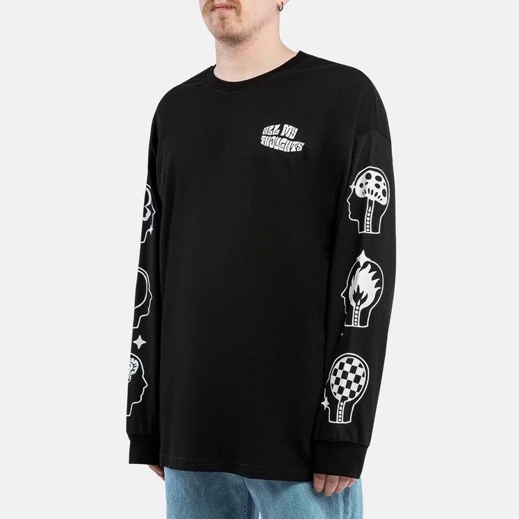 Лонгслив HAIDED ALL MY THOUGHTS, черный