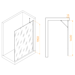 Душевая перегородка RGW WA-110 (Прозрачное, 1400)