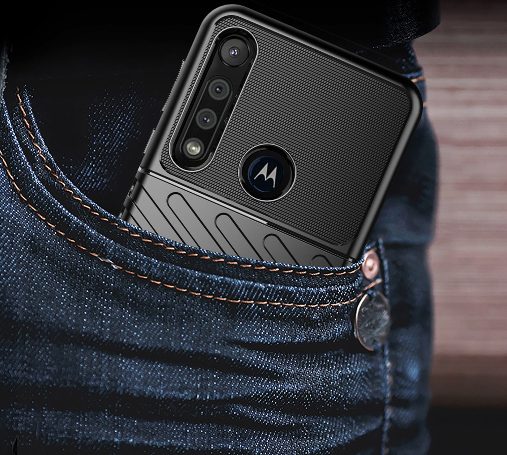 Чехол для Motorola Moto G8 Play (One Macro) цвет Black (черный), серия Onyx от Caseport