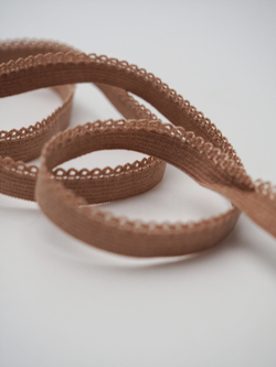 Резинка бельевая коричневая ажурная 9 мм без учета фестона