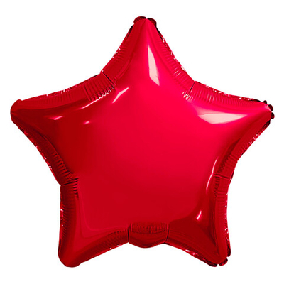 Фольгированный шар-звезда, металлик, красный, 76 см