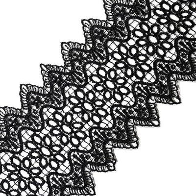 Кружево, гипюр 110мм, ВИС, цв. чёрный