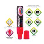 Маркер меловой "POP-ART" КРАСНЫЙ, 15 мм, сухостираемый, для гладких поверхностей, BRAUBERG, 151539