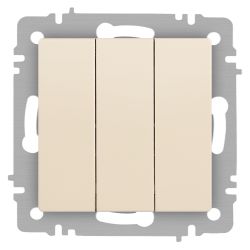 Выключатель Intro Accent 6-106-02 тройной, 10А-250В, IP20, СУ, AL/CU, сл.кость