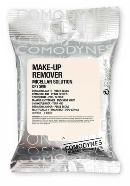 Comodynes Make-up Remover Micellar Solution - очищающие салфетки для сухой кожи /  20 szt.   / GTIN 8428749008507