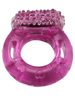 Эрекционное кольцо с виброэлементом и пупырышками (Цвет: фиолетовый)