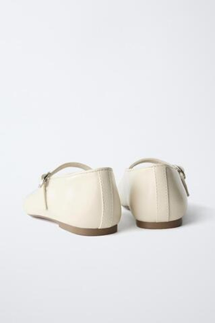 ZARA БАЗОВЫЕ БАЛЕТКИ, ЭКРЮ