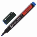 Маркер перманентный (нестираемый) BRAUBERG "Energy", СИНИЙ, круглый наконечник, 3 мм, с клипом, 150476