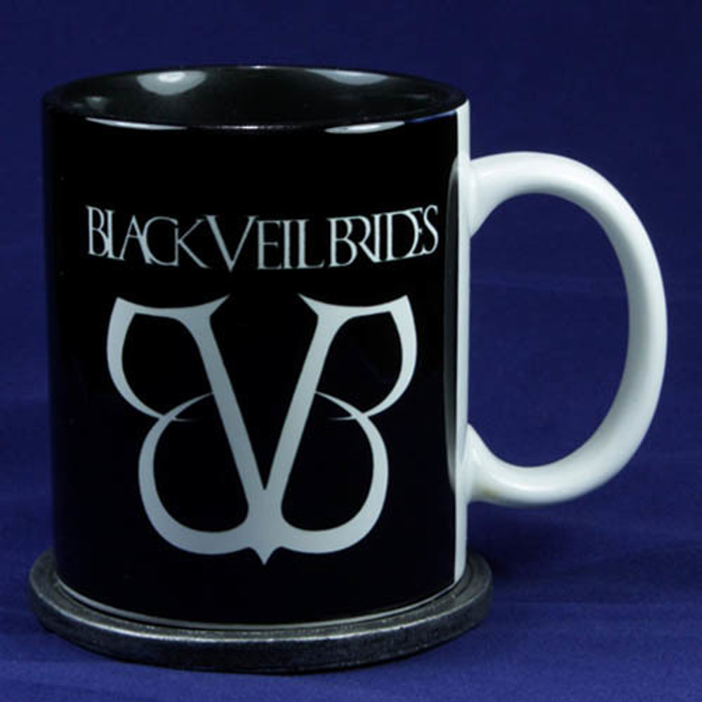 Кружка Black Veil Brides ( белое лого на чёрном фоне )